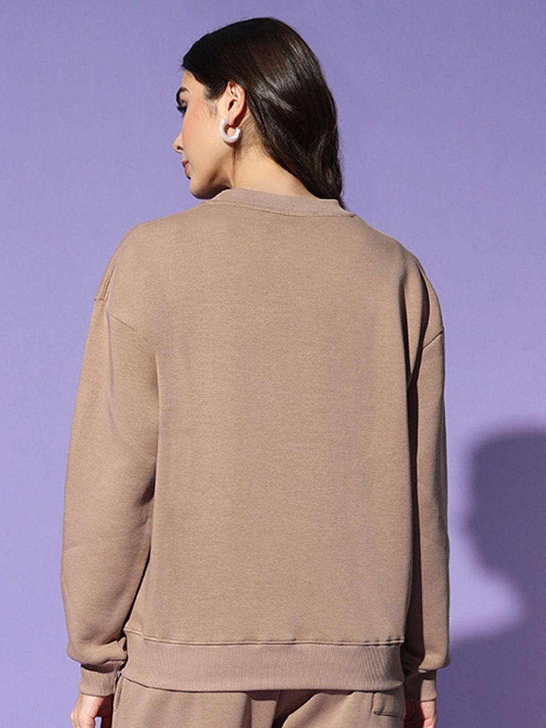 Camel Brown Oversized Graphic Sweatshirt – Streetwear Cartoon Print