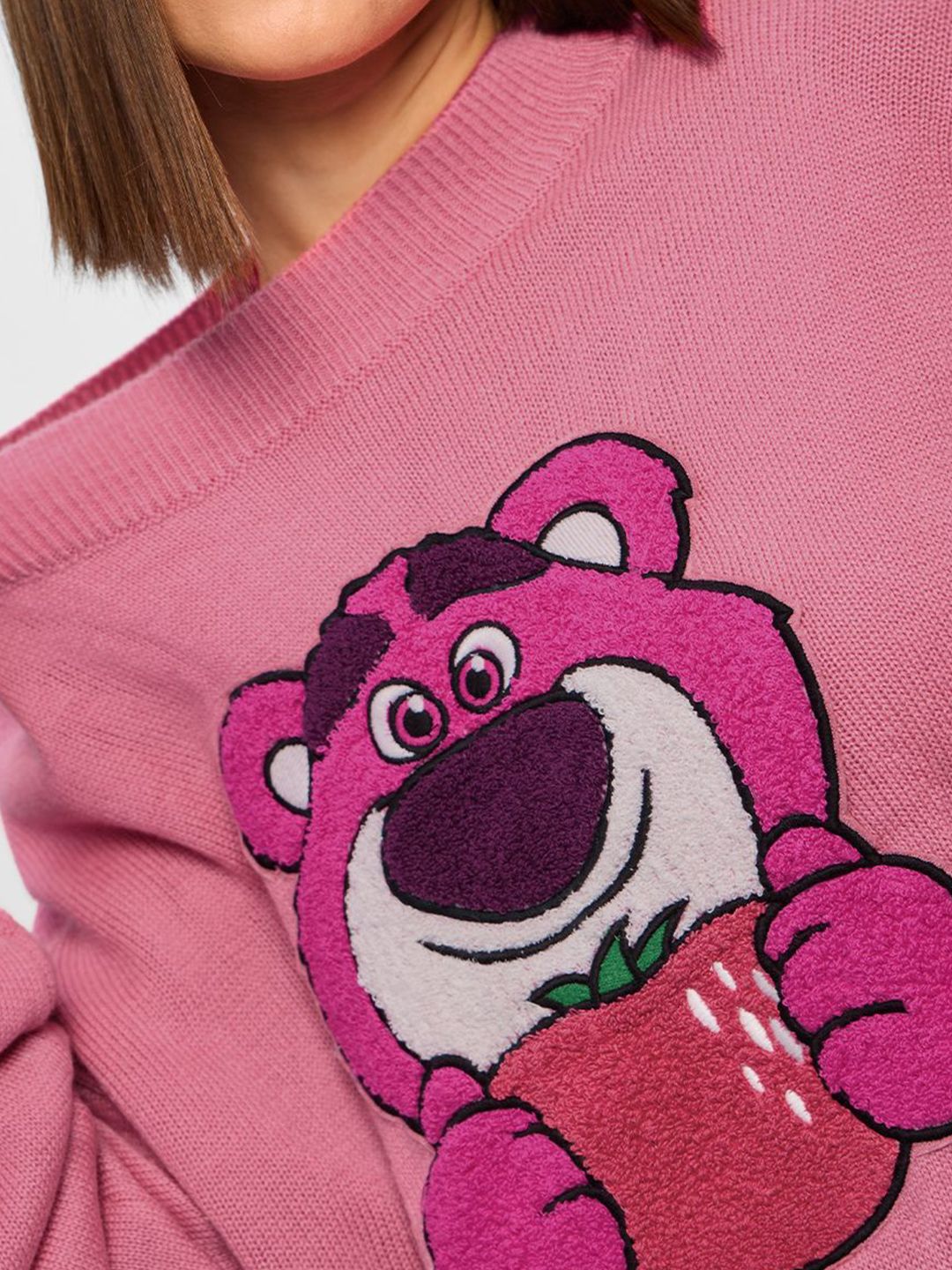 Pink Cartoon Bear Knit Sweater – Cute Cozy Winter Wear