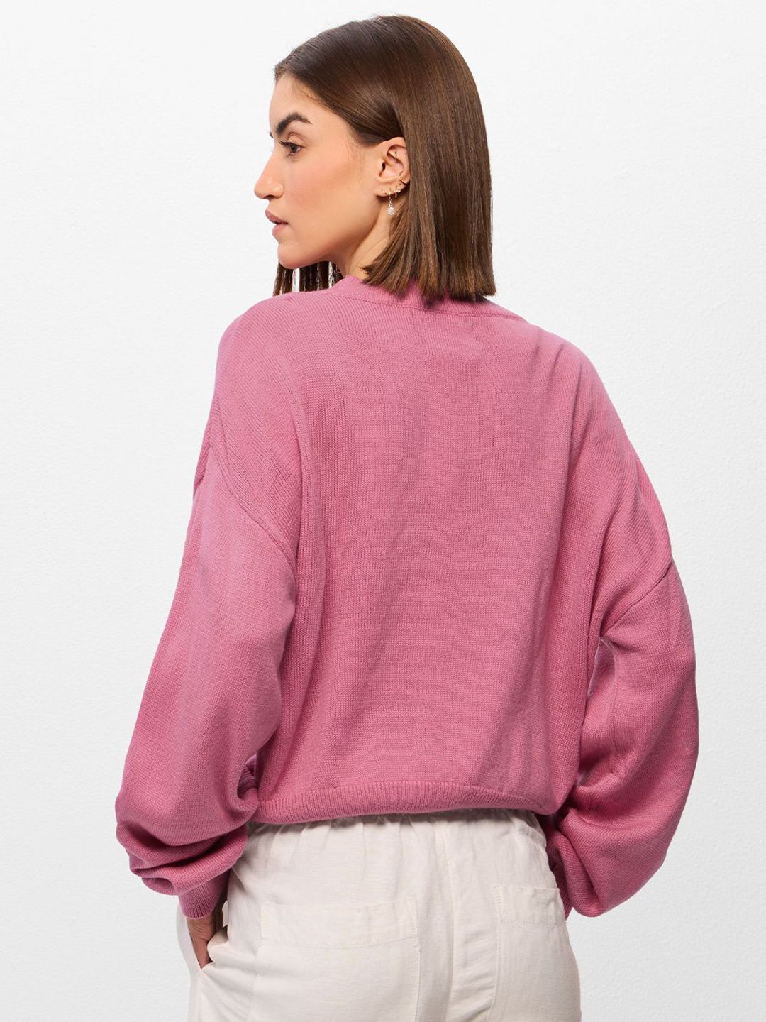 Pink Cartoon Bear Knit Sweater – Cute Cozy Winter Wear