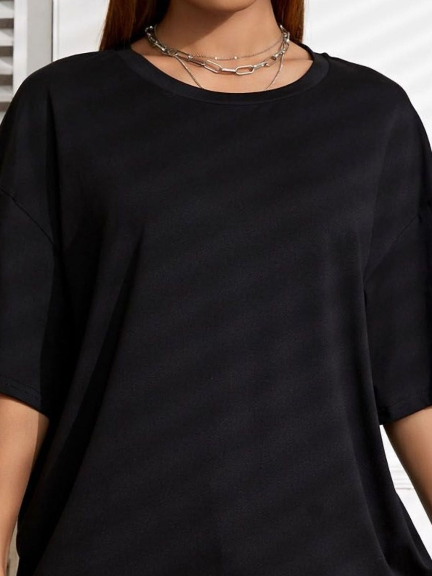 Oversized Black Casual T-Shirt