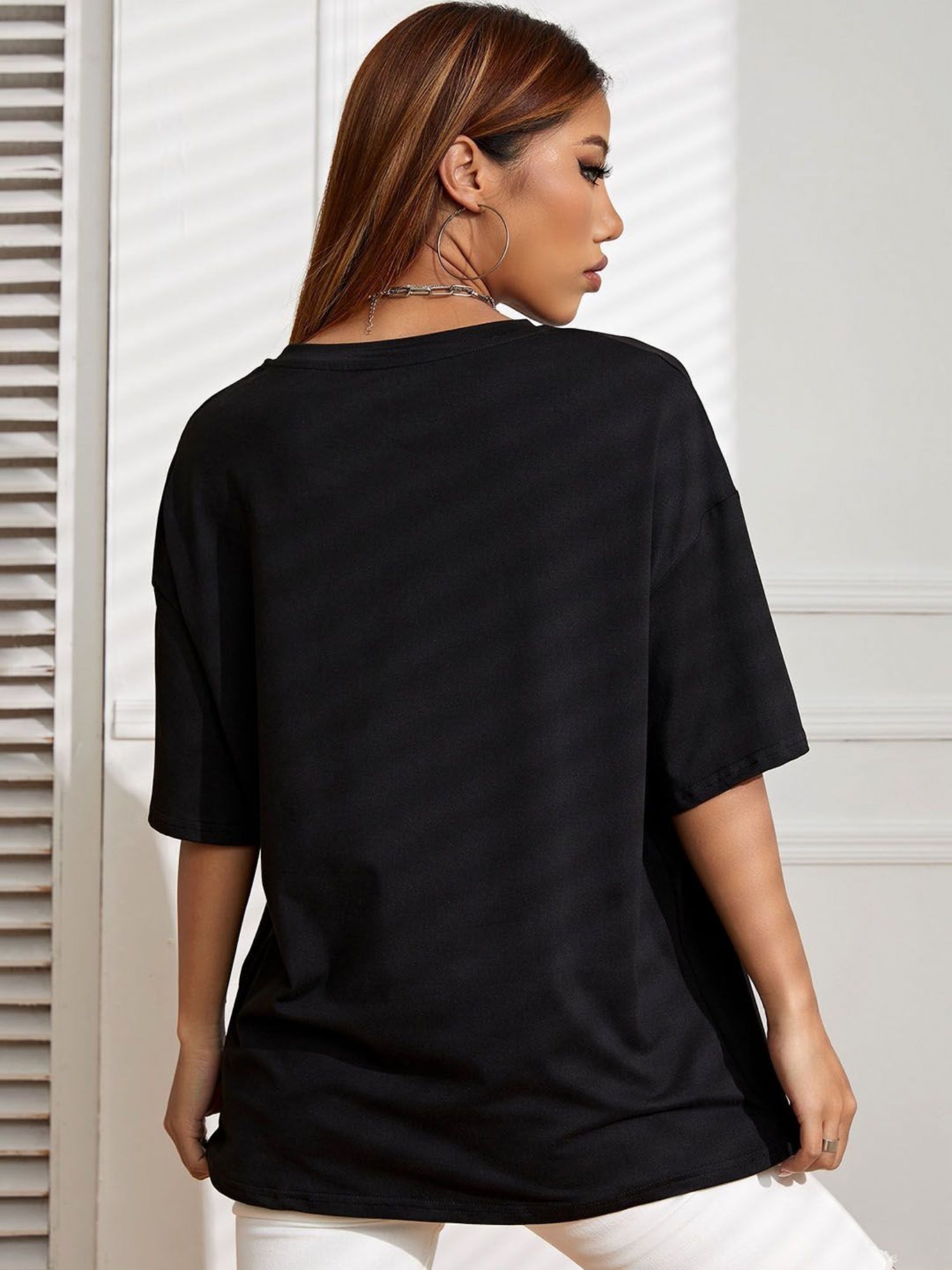 Oversized Black Casual T-Shirt