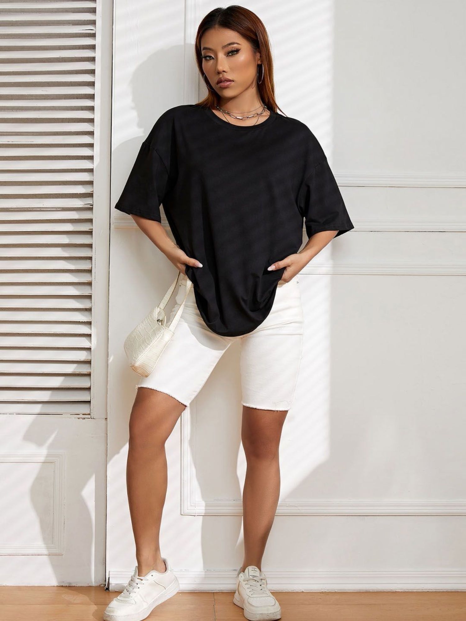 Oversized Black Casual T-Shirt