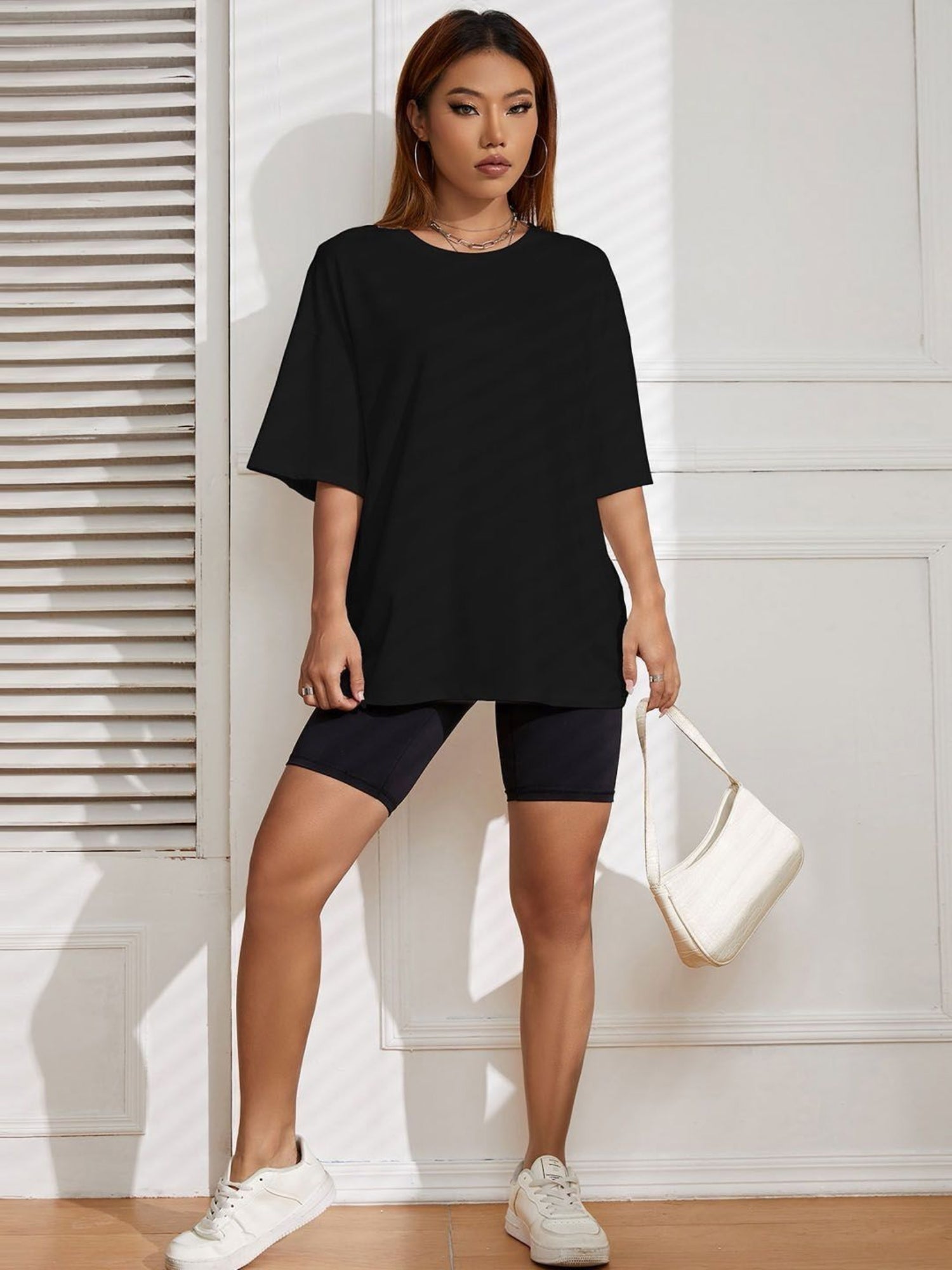 Oversized Black Casual T-Shirt