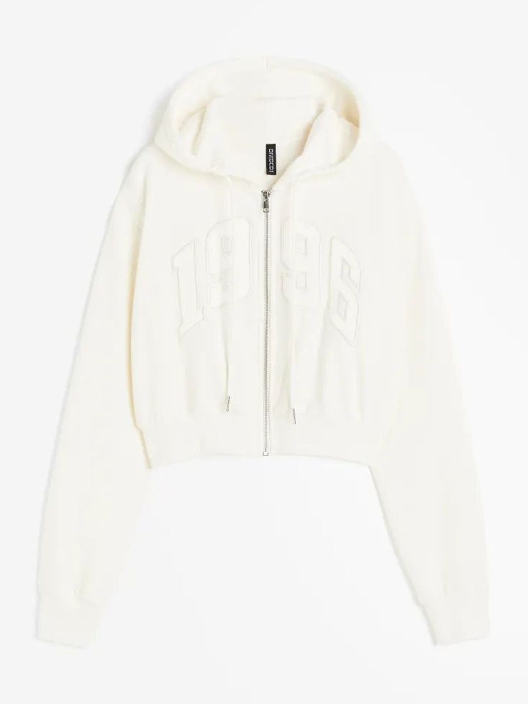White Cropped Zip-Up Hoodie – Minimal Athleisure & Streetwear