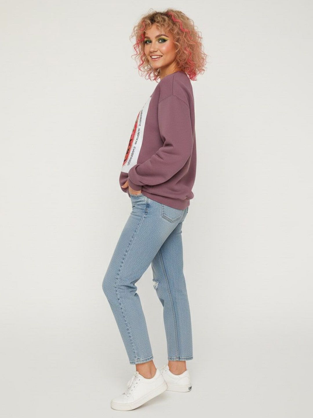 Mauve Oversized Scorpio Graphic Sweatshirt – Zodiac Streetwear Edition