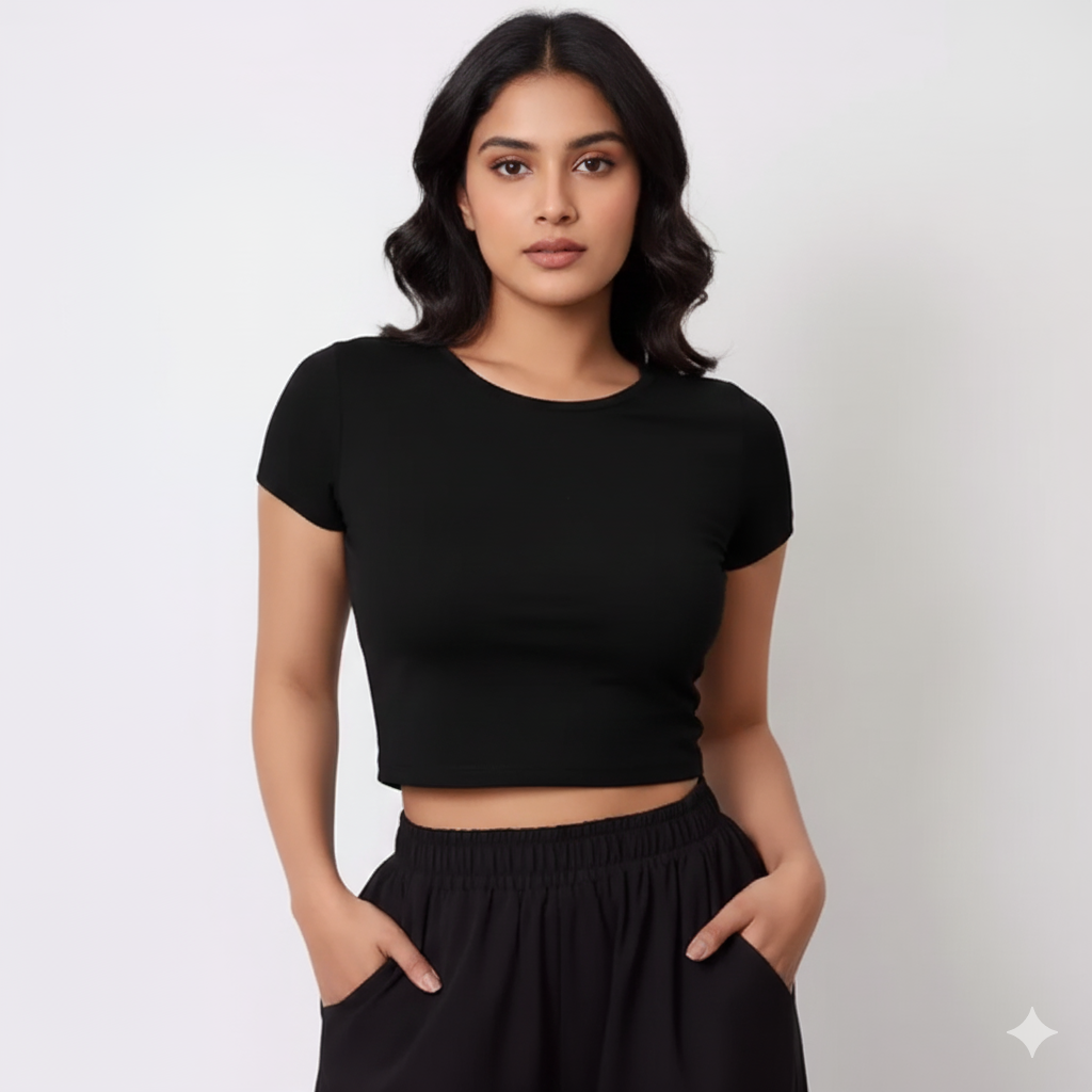 Classic Black Crop T-Shirt / Top