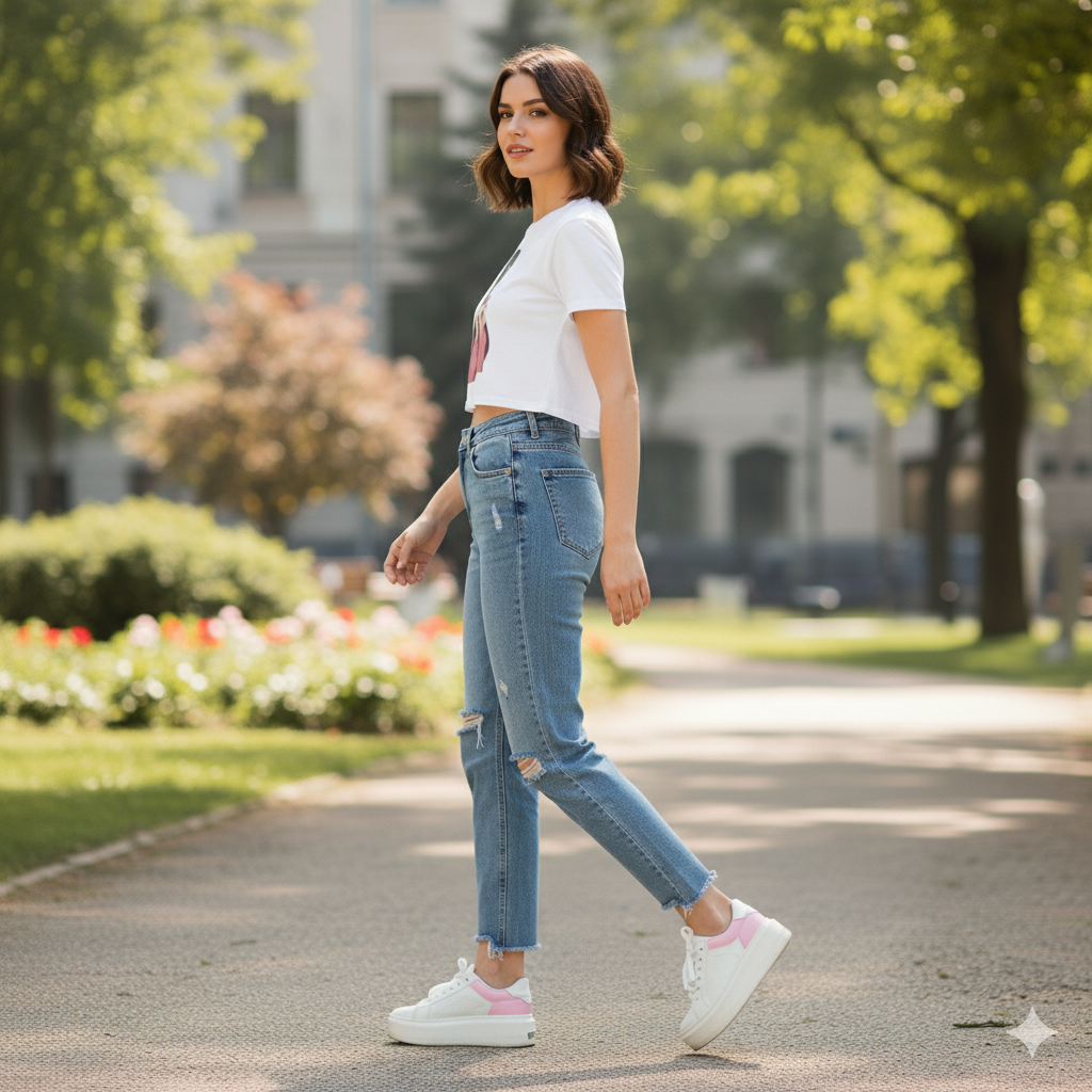 BTS Girl White Crop Top