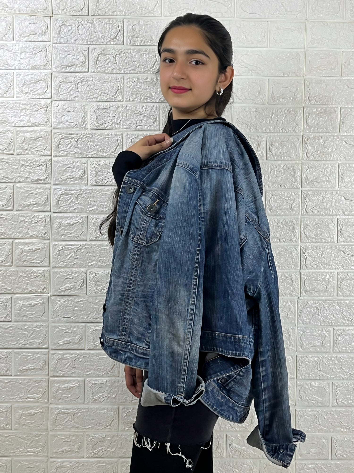Women’s Classic Blue Denim Jacket | Button-Down Casual Long Sleeve Outerwear