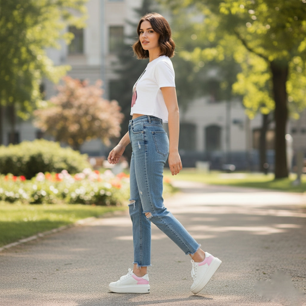 BTS Girl White Crop Top