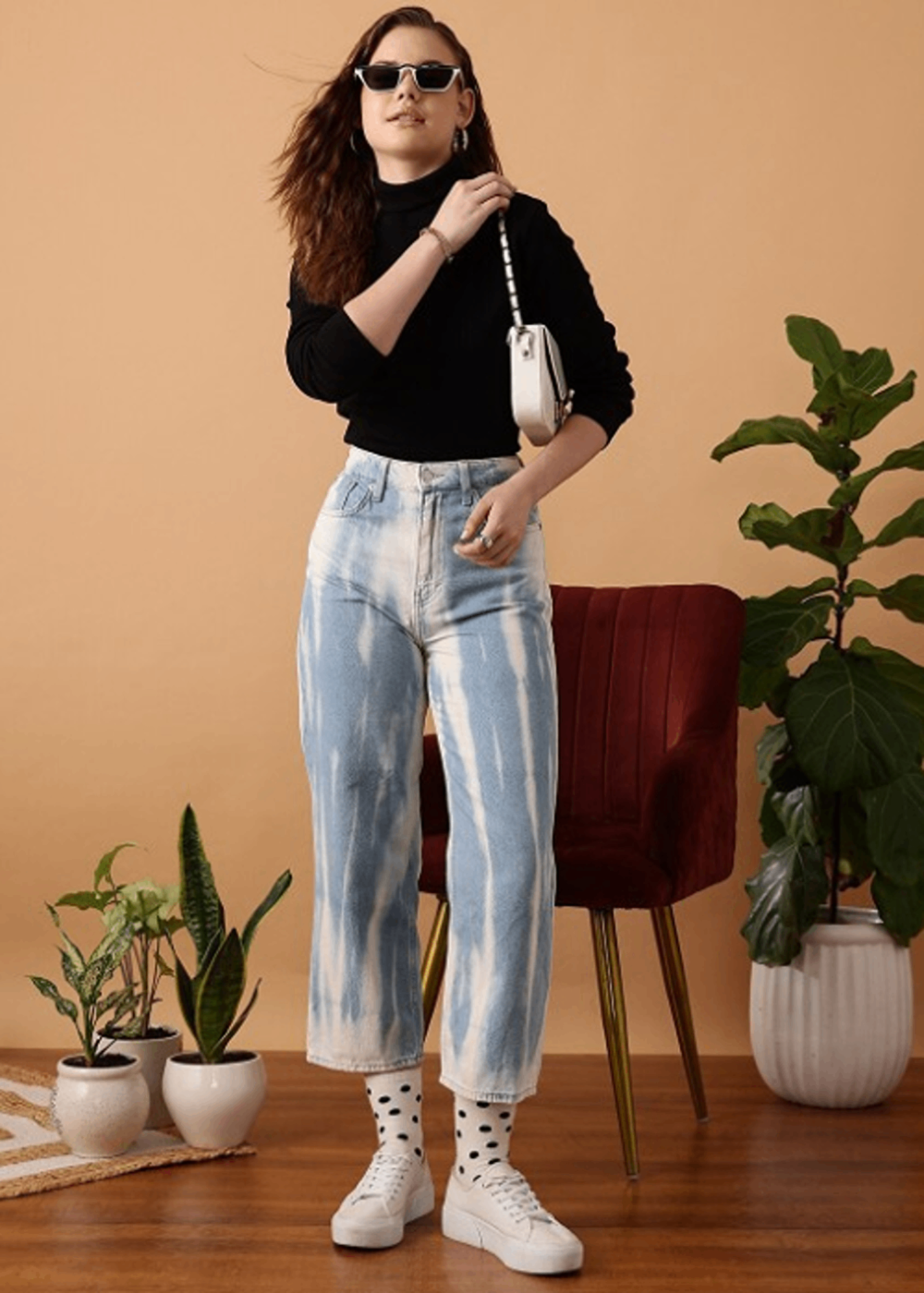Black Ribbed High Neck Full Sleeve Top