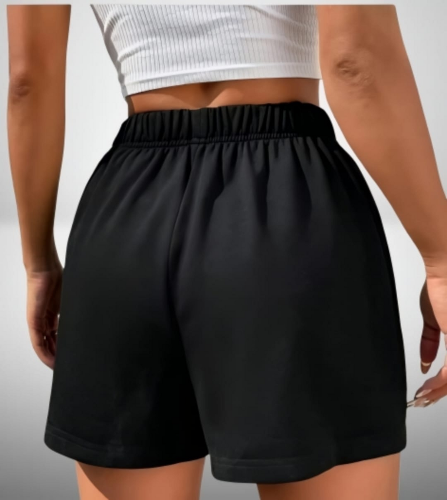 Women’s Black Casual Shorts with Butterfly Print & “Be Yourself” Slogan